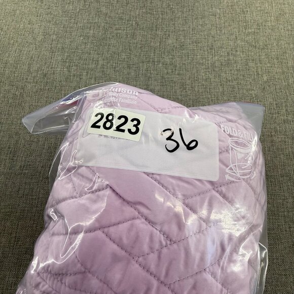 Croft & Barrow Quilted Puffer Jacket Vest Sleeveless Lavender Zip & Snaps Large - Picture 13 of 13